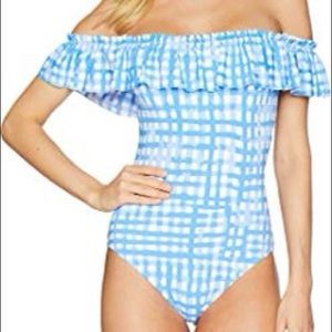 Lilly Pulitzer Fiesta Off Shoulder Swim 4 EUC